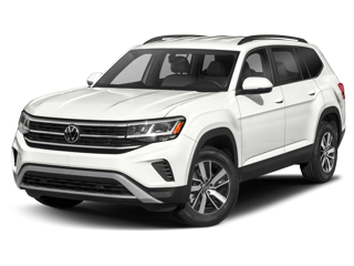 white vw atlas front side angle view