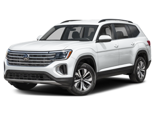 white 2024 vw atlas front angle view