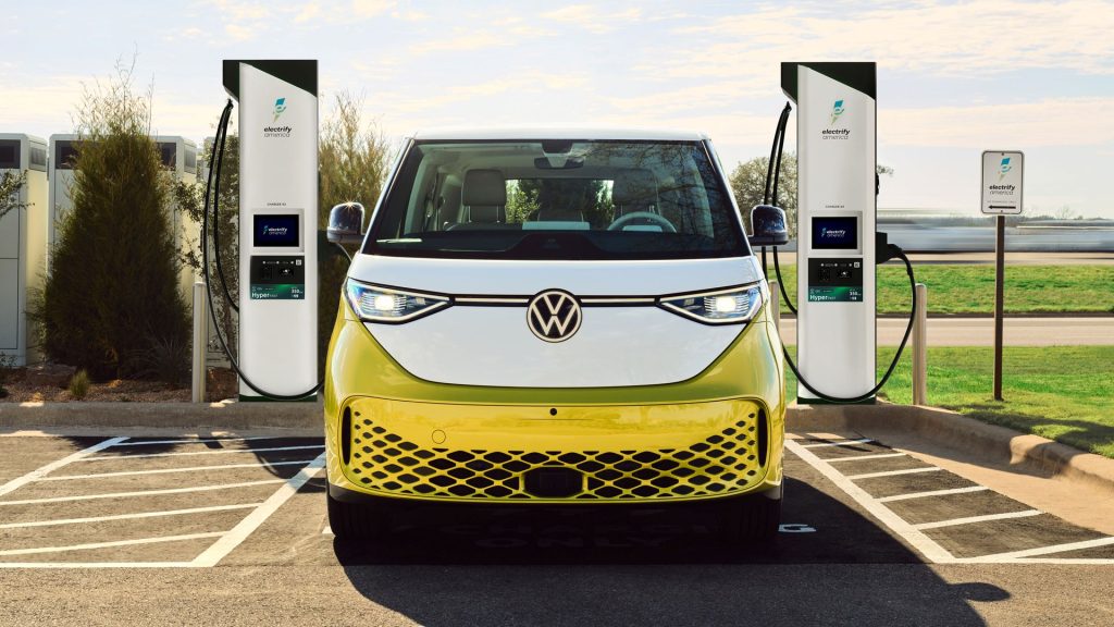 The Electric ID. Buzz Parked Peacefully At A Cool Charging Station