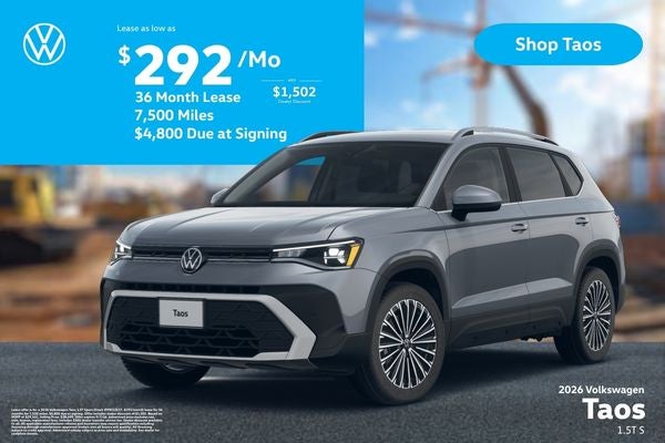 Lease offer on a new 2026 Volkswagen Taos