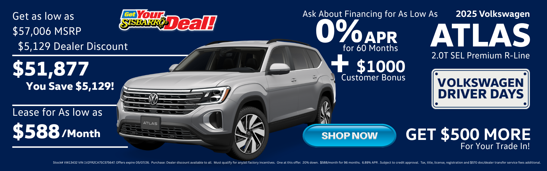 April 2026 Volkswagen Atlas Offers