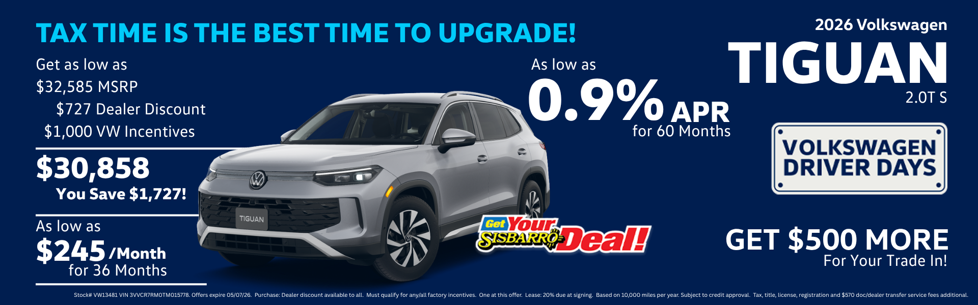 April 2026 Volkswagen Tiguan Offers