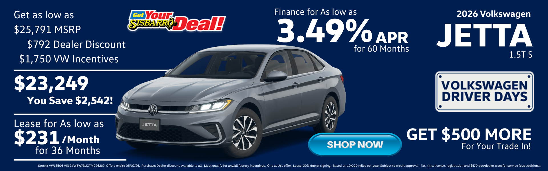 April 2026 Volkswagen Jetta Offers