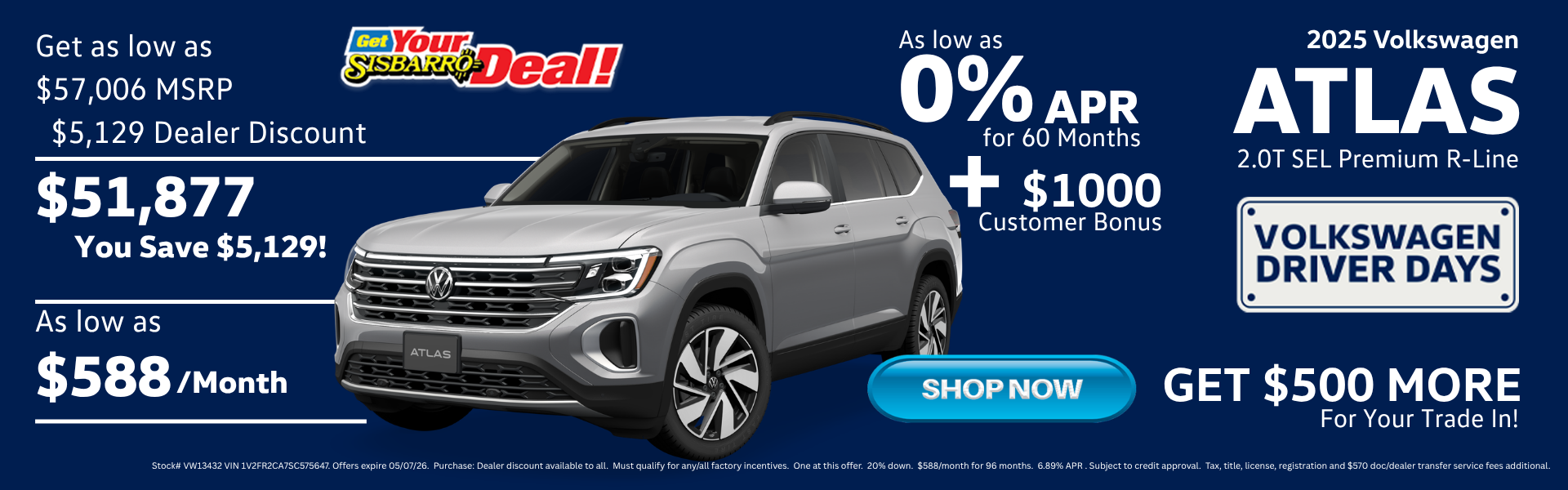 April 2026 Volkswagen Atlas Offers