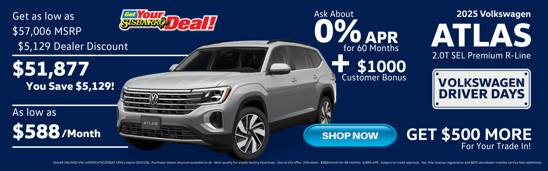 April 2026 Volkswagen Atlas Offers