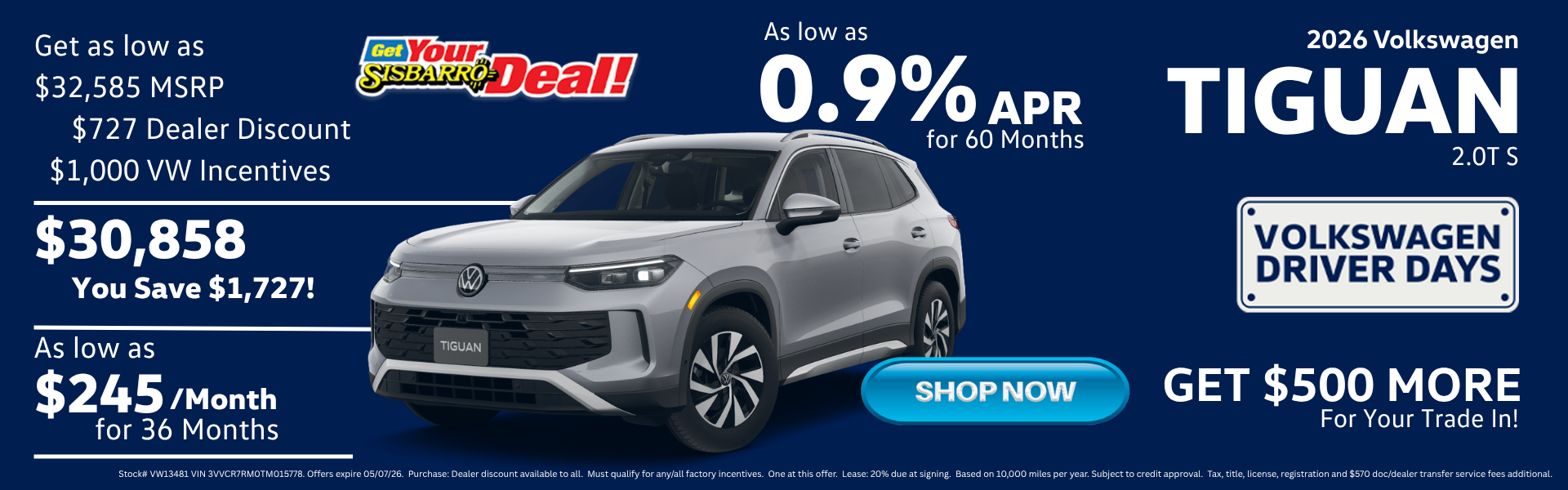 April 2026 Volkswagen Tiguan Offers