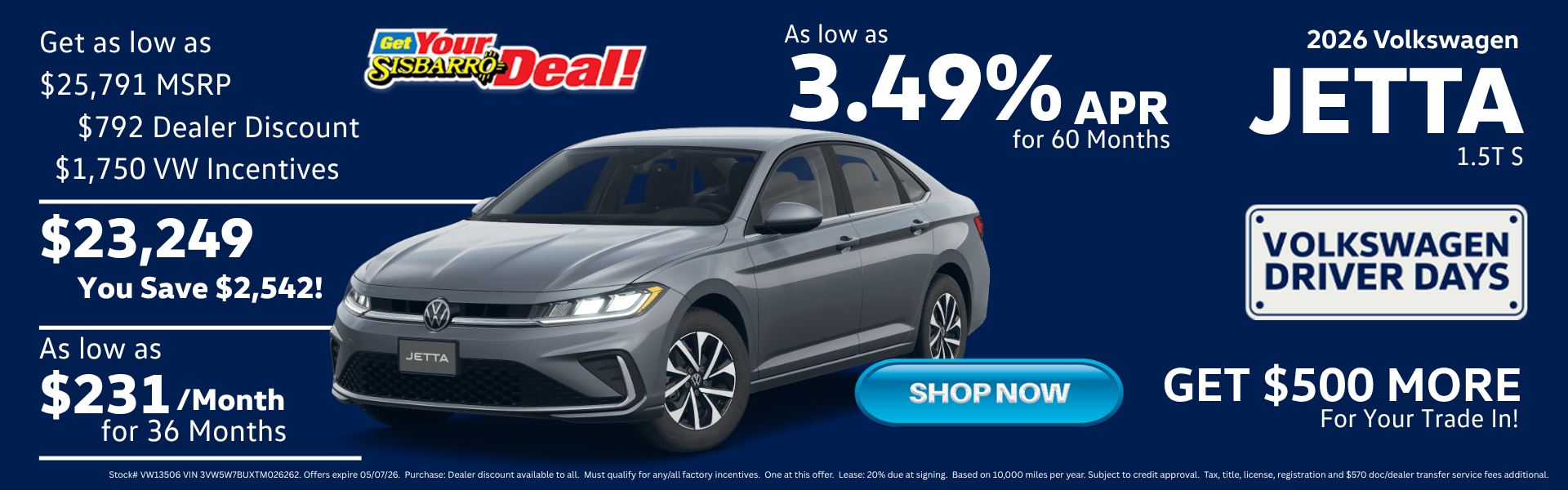 April 2026 Volkswagen Jetta Offers