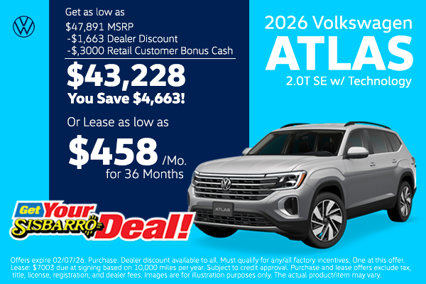 2025 Volkswagen Atlas 2.0T SE W/Tech $458/mo!
