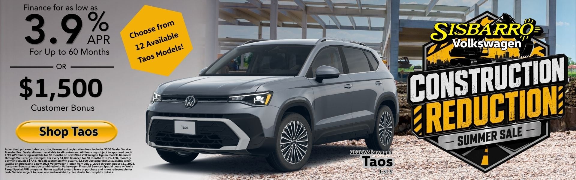 Get Your Sisbarro Deal on a New VW Taos! 