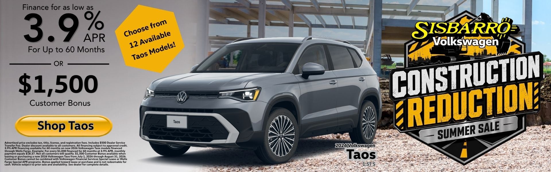 Get Your Sisbarro Deal on a New VW Taos! 